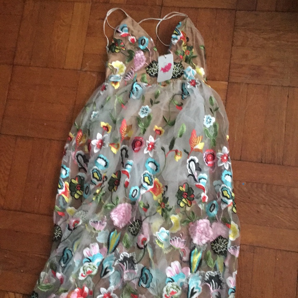 Maxi bodysuit flower dress